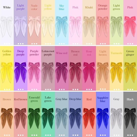 Silky Satin Hair Bows 31 Colors Large Oversized Hair Accessories for Women Girls main image 7